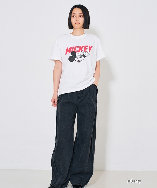 Disney(ディズニー)の「【GOOD ROCK SPEED】 MICKEY / ミッキー / プリント / 半袖 Tシャツ(Tシャツ/カットソー・レディース・ホワイト/チャコールグレー・フリー)」の12枚目の写真
