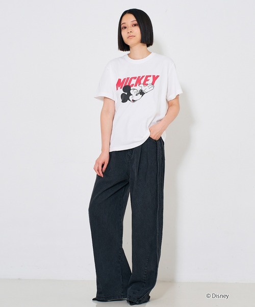 Disney(ディズニー)の「【GOOD ROCK SPEED】 MICKEY / ミッキー / プリント / 半袖 Tシャツ(Tシャツ/カットソー・レディース・ホワイト/チャコールグレー・フリー)」の11枚目の写真