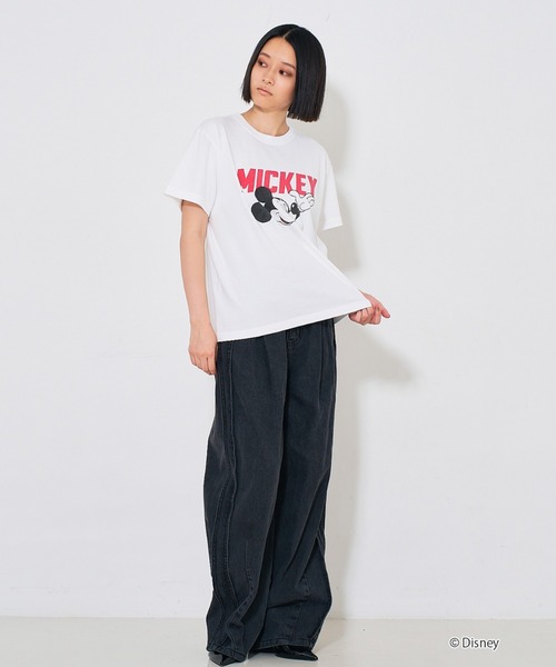 Disney(ディズニー)の「【GOOD ROCK SPEED】 MICKEY / ミッキー / プリント / 半袖 Tシャツ(Tシャツ/カットソー・レディース・ホワイト/チャコールグレー・フリー)」の10枚目の写真