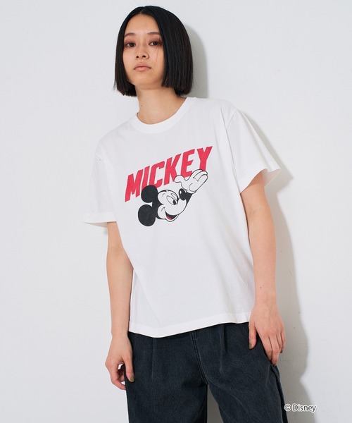 Disney(ディズニー)の「【GOOD ROCK SPEED】 MICKEY / ミッキー / プリント / 半袖 Tシャツ(Tシャツ/カットソー・レディース・ホワイト/チャコールグレー・フリー)」の16枚目の写真