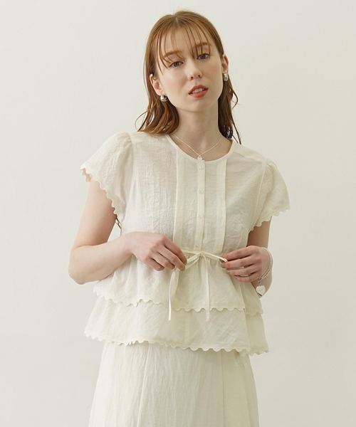 ブラウス シャツ FRILL AND LACE BLOUSE レディース セール】FRILL AND LACE BLOUSE（シャツ/ブラウス）｜MILKFED