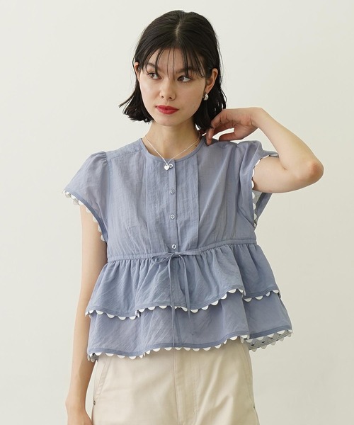 ブラウス シャツ FRILL AND LACE BLOUSE レディース セール】FRILL AND LACE BLOUSE（シャツ/ブラウス）｜MILKFED