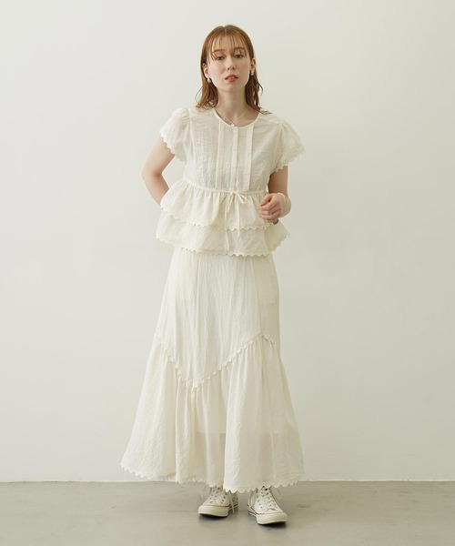 ブラウス シャツ FRILL AND LACE BLOUSE レディース セール】FRILL AND LACE BLOUSE（シャツ/ブラウス）｜MILKFED