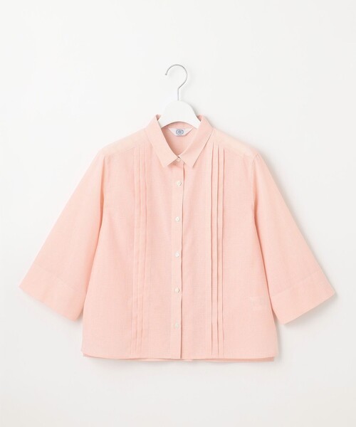 J.PRESS(ジェイプレス)の「【洗える】リネンminiチェック フロントピンタック シャツ(シャツ/ブラウス・レディース・ピンク系3/ライトグリーン系3/ネイビー系3・9/11)」の11枚目の写真