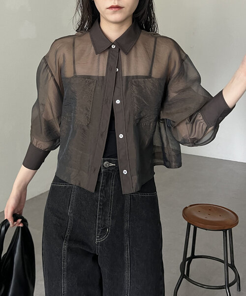 新品》カプリシュレマージュ ブロッキングシアーシャツ - メルカリ