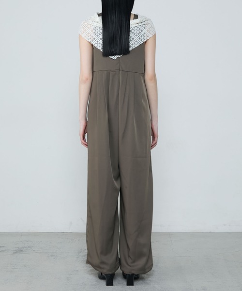 セール】Balloon hem three tuck all-in-one / バルーンヘム