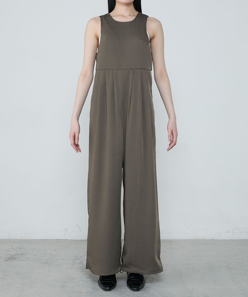 セール】Balloon hem three tuck all-in-one / バルーンヘム