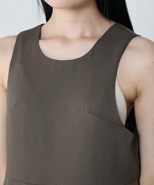 セール】Balloon hem three tuck all-in-one / バルーンヘム