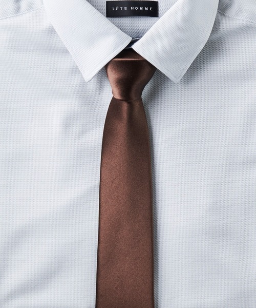 ADPOSION（アドポーション）の「シルクサテンソリッドカラータイ（ネクタイ・メンズ・レッド/ホワイト/ネイビー/シルバー/ブラウン/グリーン/ブラック・FREE）」の4枚目の写真