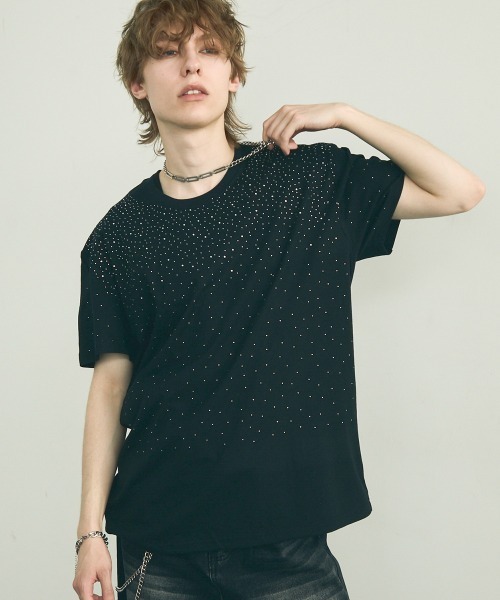 【*p(R)ojectR®】Rhinestone Tシャツ Sサイズ セール】rhinestone short sleeve t-shirt / ラインストーン半袖
