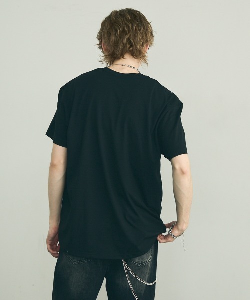 セール】rhinestone short sleeve t-shirt / ラインストーン半袖