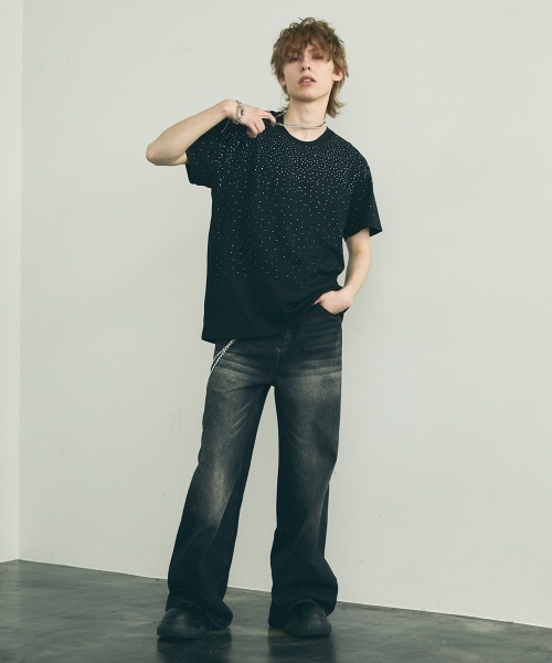 【*p(R)ojectR®】Rhinestone Tシャツ Sサイズ RIPPER tシャツ 「RIPPER」RP ラインストーン Tシャツ / RP