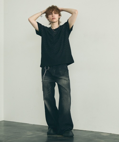 Shoowtime(ショウタイム)の「rhinestone short sleeve t-shirt / ラインストーン半袖Tシャツ(Tシャツ/カットソー・メンズ・ホワイト/ブラック・X-LARGE/MEDIUM/LARGE)」の17枚目の写真