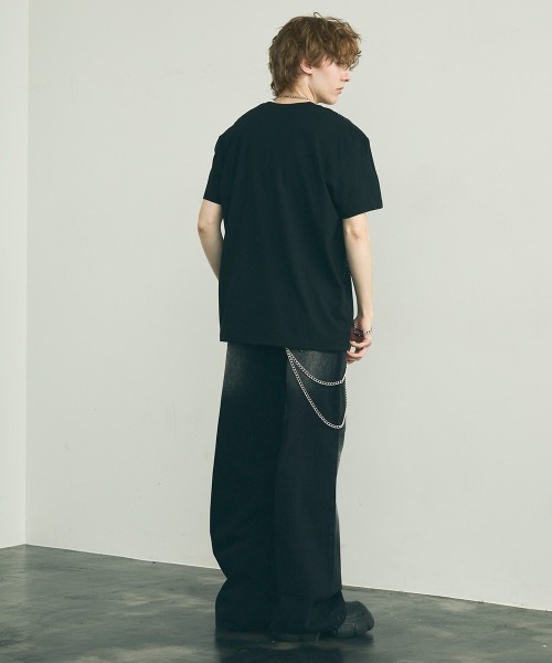セール】rhinestone short sleeve t-shirt / ラインストーン半袖T