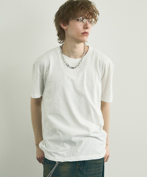 Shoowtime(ショウタイム)の「rhinestone short sleeve t-shirt / ラインストーン半袖Tシャツ(Tシャツ/カットソー・メンズ・ホワイト/ブラック・X-LARGE/MEDIUM/LARGE)」の22枚目の写真