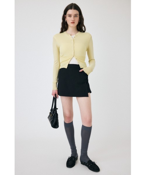 MOUSSY（マウジー）の「WAIST SWITCHING カーディガン（カーディガン/ボレロ・レディース・オフホワイト/ライトイエロー/ブラック・FREE）」の6枚目の写真