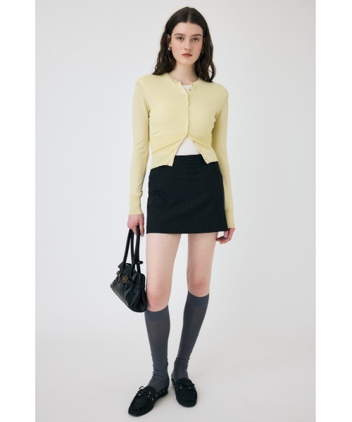 MOUSSY（マウジー）の「WAIST SWITCHING カーディガン（カーディガン/ボレロ・レディース・オフホワイト/ライトイエロー/ブラック・FREE）」の7枚目の写真