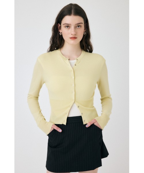 MOUSSY（マウジー）の「WAIST SWITCHING カーディガン（カーディガン/ボレロ・レディース・オフホワイト/ライトイエロー/ブラック・FREE）」の9枚目の写真