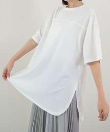 サイドスリット半袖オーバーサイズTシャツ