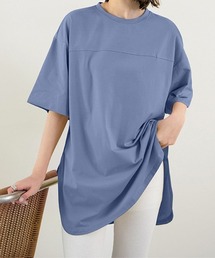 サイドスリット半袖オーバーサイズTシャツ