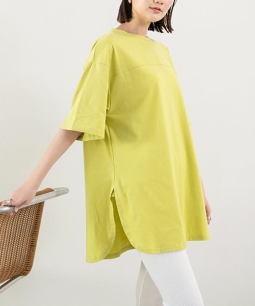 maison de LATIR(メゾンドラティール)の「サイドスリット半袖オーバーサイズTシャツ(Tシャツ/カットソー・レディース・ホワイト/ダークグレー/ブラック/ブルー/ライム/ライトグレー・ONESIZE)」の13枚目の写真