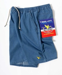 （What it isNt）ART BY MARKGONZALES | (What it isNt） ART BY MARK GONZALES/(ワットイットイズント) アートバイマークゴンザレス オーバーサイズ デニム ワイド ショートパンツ/ハーフパンツ/レディース メンズ(デニムパンツ)