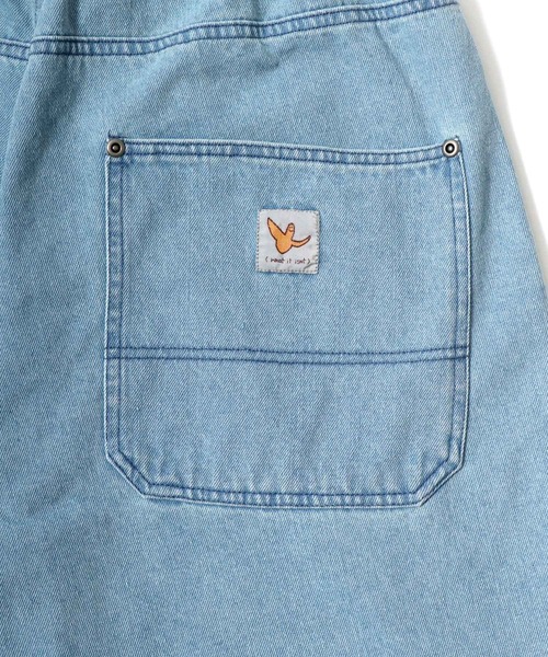 （What it isNt）ART BY MARKGONZALES（ワットイットイズント）の「(What it isNt） ART BY MARK GONZALES/(ワットイットイズント) アートバイマークゴンザレス オーバーサイズ デニム ワイド ショートパンツ/ハーフパンツ/レディース メンズ（デニムパンツ・メンズ・ブラック系その他/ブルー系その他/ライトブラック/ブルー/ライトブルー・M/L/XL）」の19枚目の写真