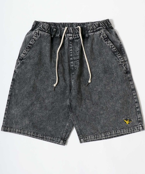 （What it isNt）ART BY MARKGONZALES（ワットイットイズント）の「(What it isNt） ART BY MARK GONZALES/(ワットイットイズント) アートバイマークゴンザレス オーバーサイズ デニム ワイド ショートパンツ/ハーフパンツ/レディース メンズ（デニムパンツ・メンズ・ブラック系その他/ブルー系その他/ライトブラック/ブルー/ライトブルー・M/L/XL）」の17枚目の写真