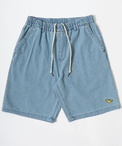 （What it isNt）ART BY MARKGONZALES（ワットイットイズント）の「(What it isNt） ART BY MARK GONZALES/(ワットイットイズント) アートバイマークゴンザレス オーバーサイズ デニム ワイド ショートパンツ/ハーフパンツ/レディース メンズ（デニムパンツ・メンズ・ブラック系その他/ブルー系その他/ライトブラック/ブルー/ライトブルー・M/L/XL）」の13枚目の写真