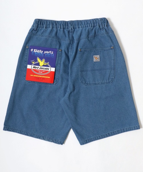 （What it isNt）ART BY MARKGONZALES（ワットイットイズント）の「(What it isNt） ART BY MARK GONZALES/(ワットイットイズント) アートバイマークゴンザレス オーバーサイズ デニム ワイド ショートパンツ/ハーフパンツ/レディース メンズ（デニムパンツ・メンズ・ブラック系その他/ブルー系その他/ライトブラック/ブルー/ライトブルー・M/L/XL）」の10枚目の写真