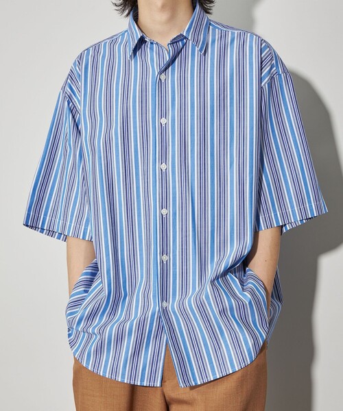 CITEN（シテン）の「＜CITEN＞ランダムストライプビッグシャツ（シャツ/ブラウス・メンズ・ライトブルー・S/L/M）」の2枚目の写真