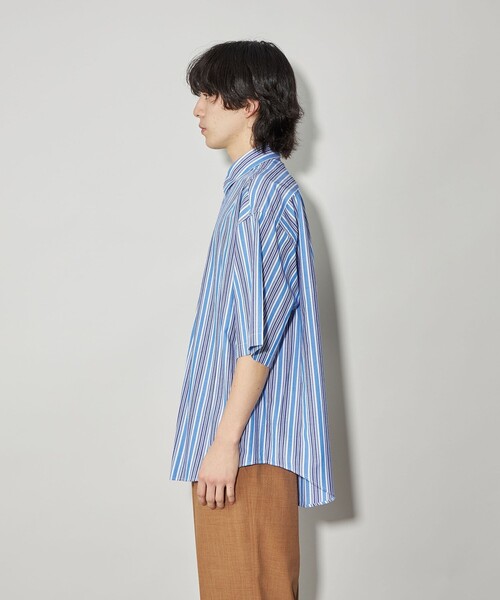 【未使用に近い★好デザイン】eN ROUTE ランダムストライプシャツ★サイズ2 ランダムストライプ シャツジャケット | ACANTHUS ONLINE STORE