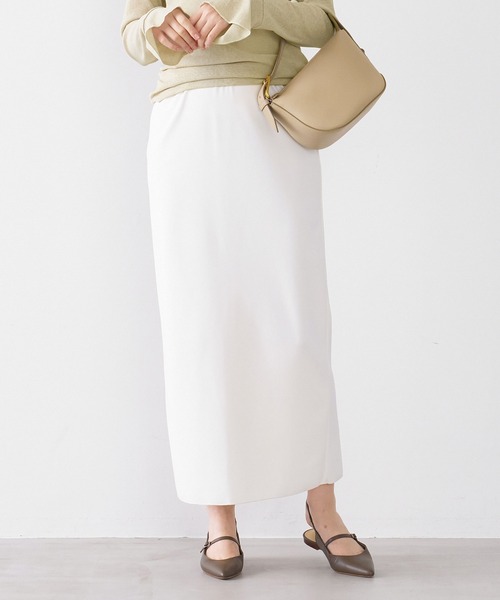 MICA&DEAL（マイカ＆ディール）の「スキューバタイトスカート〈2サイズ展開〉（スカート・レディース・オフホワイト/ブラック・36/38）」の2枚目の写真