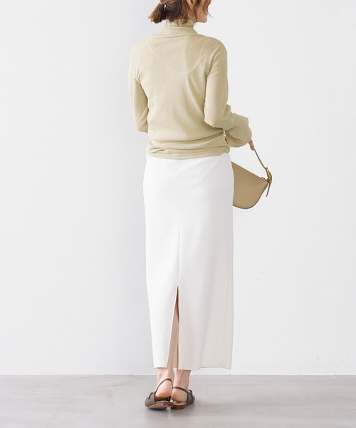 MICA&DEAL（マイカ＆ディール）の「スキューバタイトスカート〈2サイズ展開〉（スカート・レディース・オフホワイト/ブラック・36/38）」の12枚目の写真