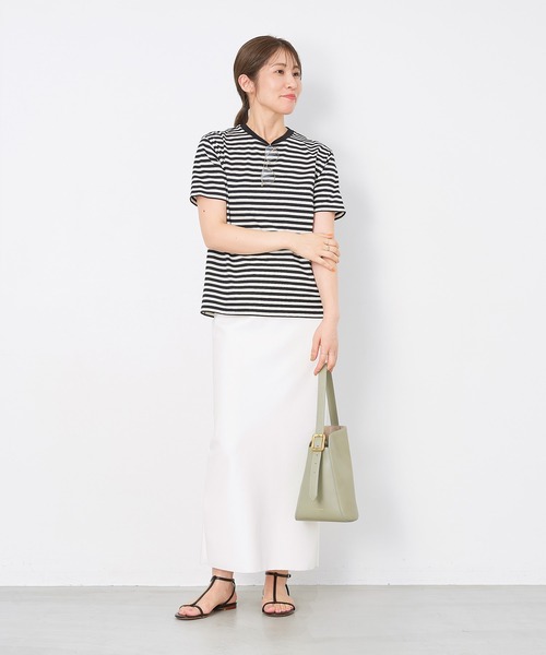 MICA&DEAL（マイカ＆ディール）の「スキューバタイトスカート〈2サイズ展開〉（スカート・レディース・オフホワイト/ブラック・36/38）」の17枚目の写真