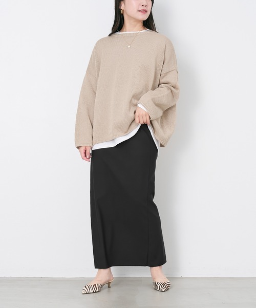 MICA&DEAL（マイカ＆ディール）の「スキューバタイトスカート〈2サイズ展開〉（スカート・レディース・オフホワイト/ブラック・36/38）」の21枚目の写真