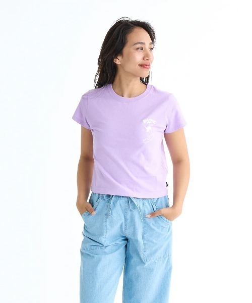 BILLABONG(ビラボン)の「BILLABONG レディース 【BB GALLERY】 SURF GIRL TEE Tシャツ 【2025年春夏モデル】/ビラボンバックプリント半袖Tシャツ(Tシャツ/カットソー・レディース・ライトパープル/ブラック/クリーム・MEDIUM)」の4枚目の写真