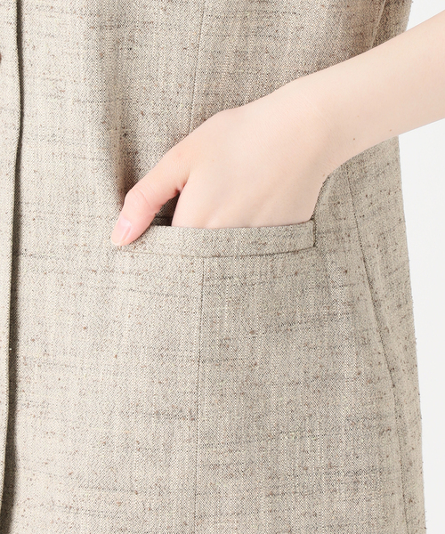 セール】シルクネップツイードミドルベスト（その他アウター