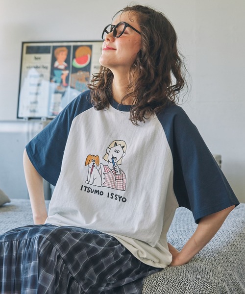 ナガシま モモ】コラボ アソート イラスト半袖Tシャツ MONO-MART