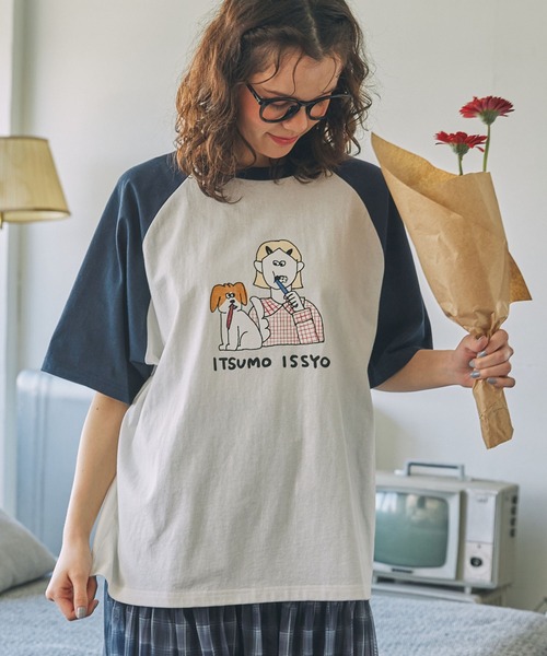 ナガシま モモ】コラボ アソート イラスト半袖Tシャツ MONO-MART