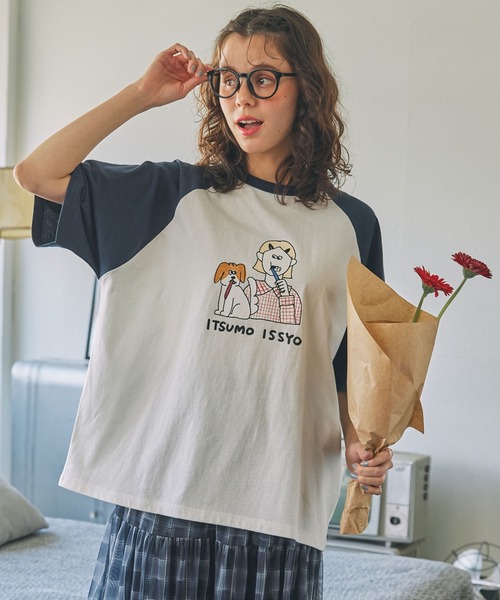 ナガシま モモ】コラボ アソート イラスト半袖Tシャツ MONO-MART