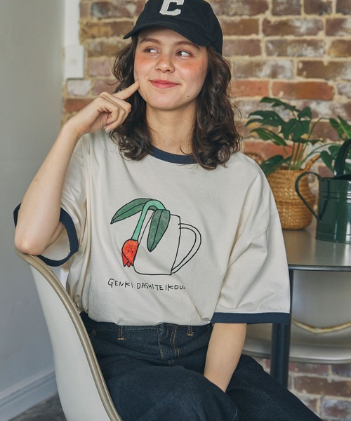 ナガシま モモ】コラボ アソート イラスト半袖Tシャツ MONO-MART