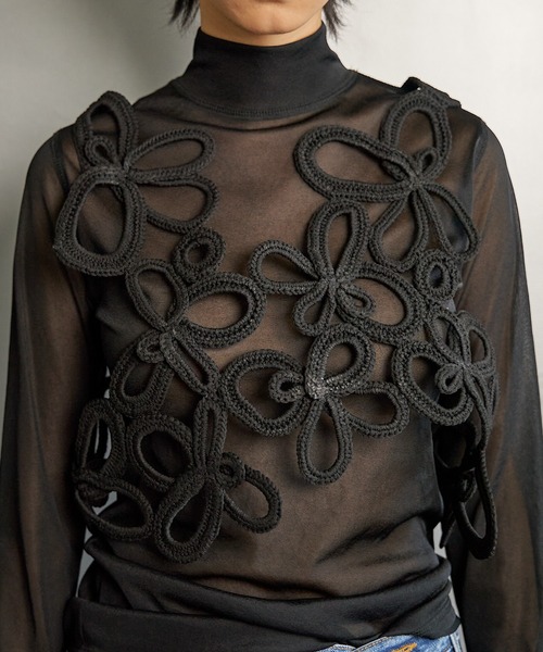 RUMCHE（ラムシェ）の「Flower Bond Yarn Harness / フラワーボンドヤーンハーネス（ベスト・レディース・ブラック・FREE）」の7枚目の写真