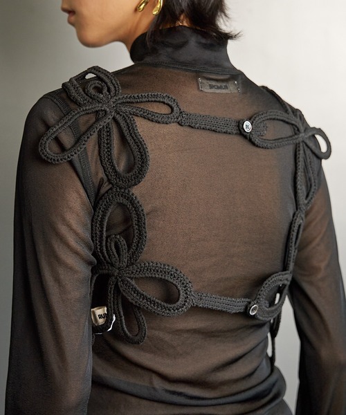 RUMCHE（ラムシェ）の「Flower Bond Yarn Harness / フラワーボンドヤーンハーネス（ベスト・レディース・ブラック・FREE）」の9枚目の写真