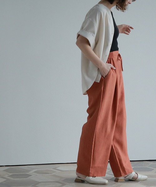リネンライクドロストストレートパンツ（その他パンツ）｜SUNFLOWER