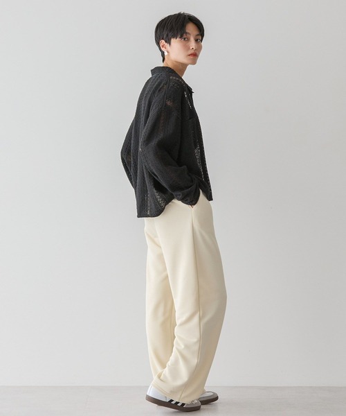 AMERICAN HOLIC（アメリカンホリック）の「Wポケットレースシャツ（シャツ/ブラウス・レディース・オフホワイト/ブラック/ライトイエロー・M/L）」の16枚目の写真