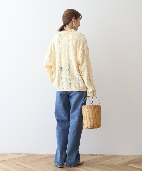 AMERICAN HOLIC（アメリカンホリック）の「Wポケットレースシャツ（シャツ/ブラウス・レディース・オフホワイト/ブラック/ライトイエロー・M/L）」の20枚目の写真