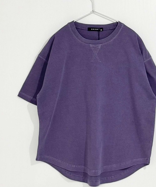 ZI-ON(ジーオン)の「キッズ ピグメント染 オーバーサイズ半袖Tシャツ(Tシャツ/カットソー・キッズ・パープル/ネイビー/チャコールグレー/ダークグリーン/ブラック・120cm/130cm/140cm/150cm/160cm/110cm)」の5枚目の写真