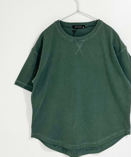 ZI-ON(ジーオン)の「キッズ ピグメント染 オーバーサイズ半袖Tシャツ(Tシャツ/カットソー・キッズ・パープル/ネイビー/チャコールグレー/ダークグリーン/ブラック・120cm/130cm/140cm/150cm/160cm/110cm)」の3枚目の写真