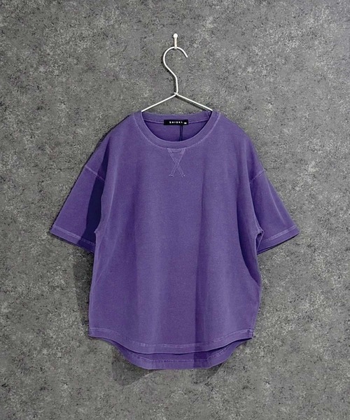 ZI-ON(ジーオン)の「キッズ ピグメント染 オーバーサイズ半袖Tシャツ(Tシャツ/カットソー・キッズ・パープル/ネイビー/チャコールグレー/ダークグリーン/ブラック・120cm/130cm/140cm/150cm/160cm/110cm)」の10枚目の写真